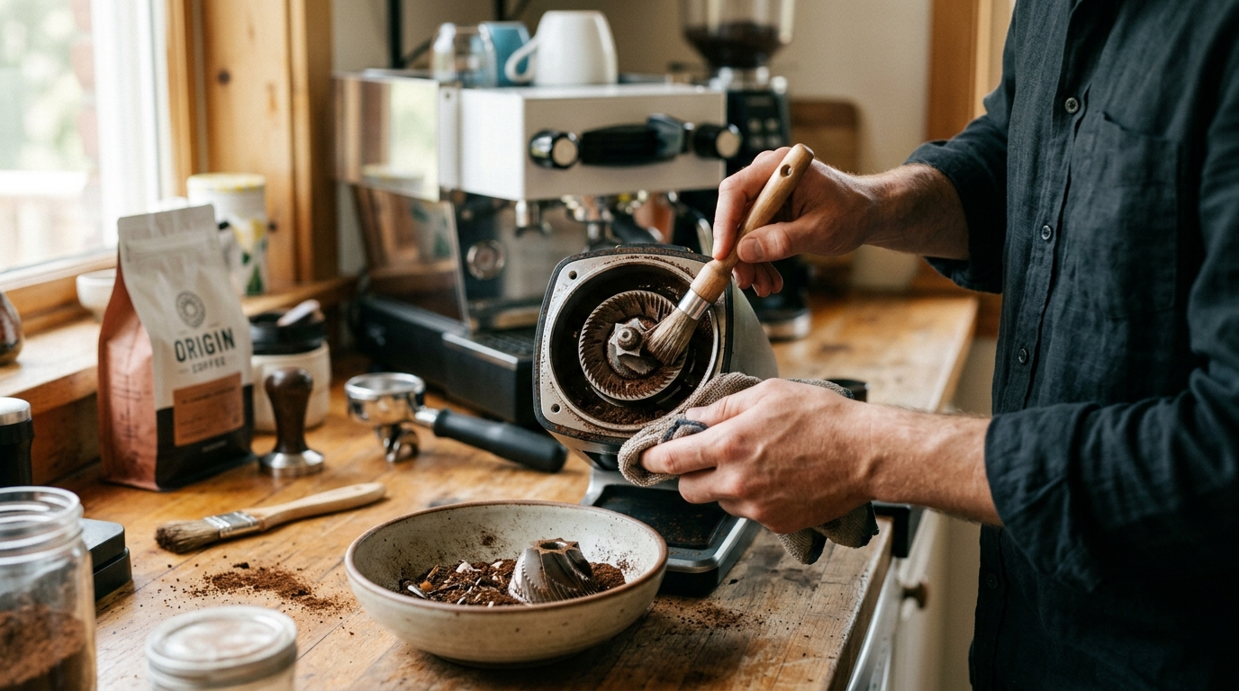 How to Clean Your Coffee Grinder and Why Retention Is Quietly Ruining Your Espresso