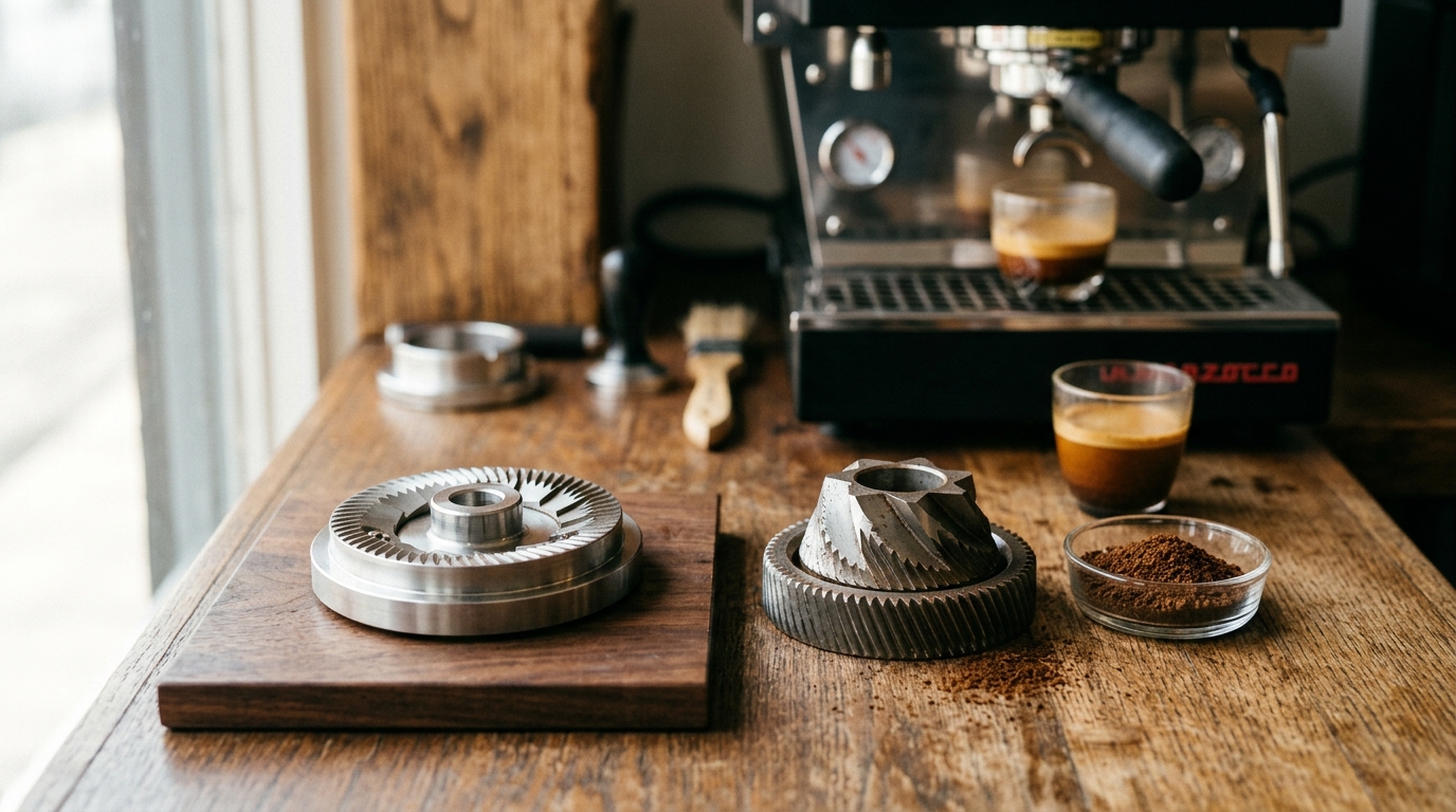 Flat Burr vs Conical Burr Grinders: How Each Affects Espresso Flavor, Grind Consistency, and Workflow