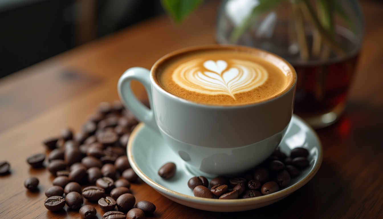 A ceramic espresso cup filled with a rich, dark shot topped with golden crema re